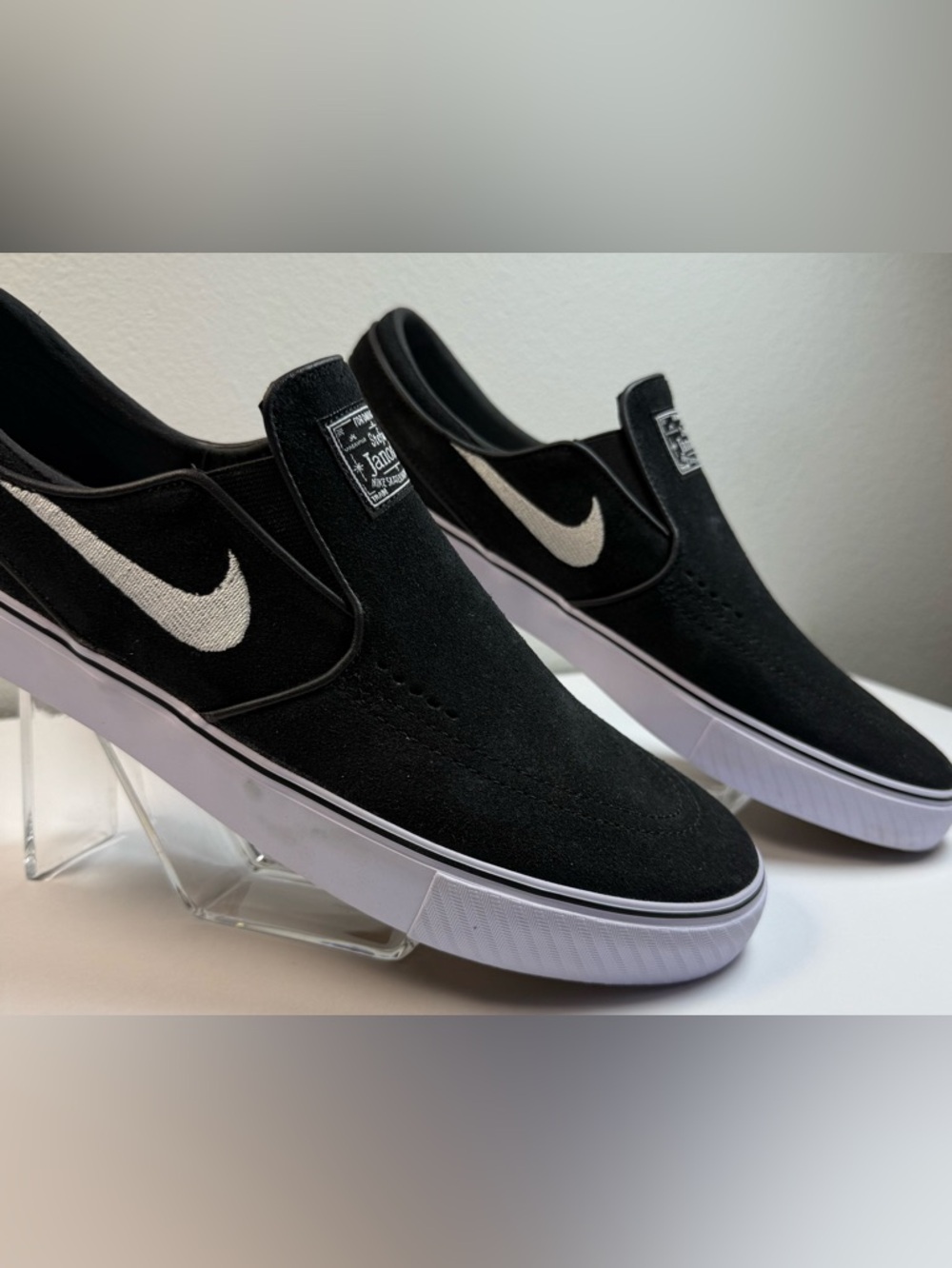 Nike SB Janoski + Slip Black and White Skate Shoes